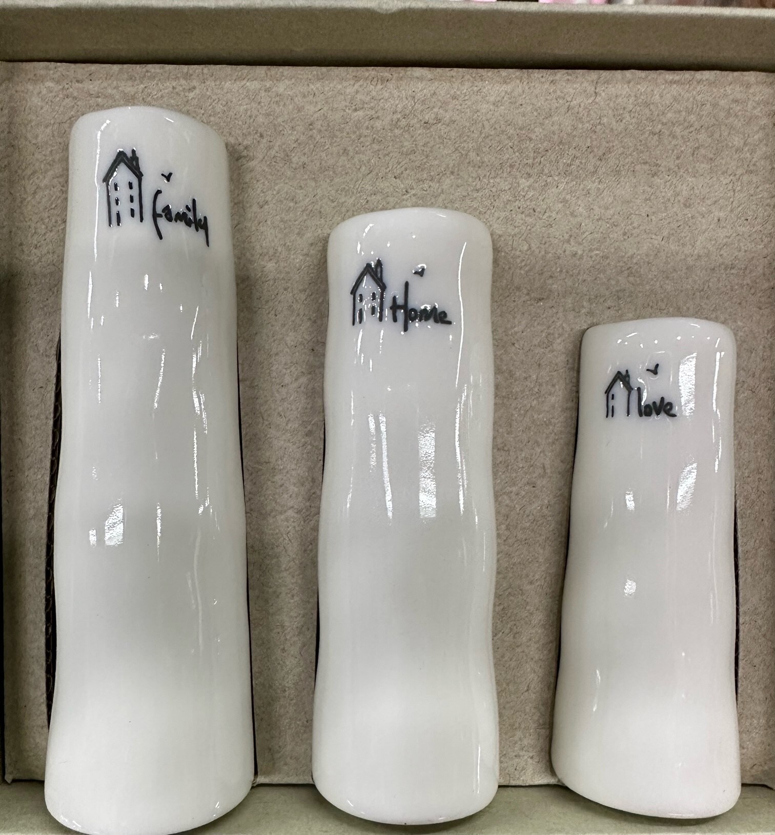 Family Home and Love bud Vases